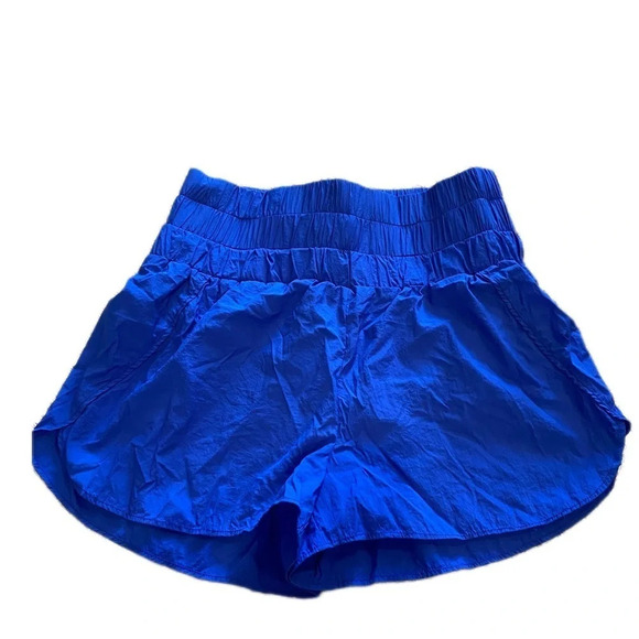 Women’s Medium TCEC Bright Blue High Waisted Activewear Shorts Elastic W… - Picture 2 of 5